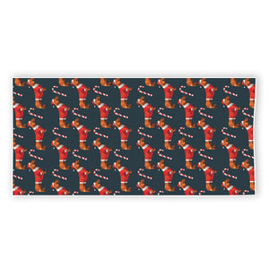 Xmas Dachshund Pattern Print Beach Towel