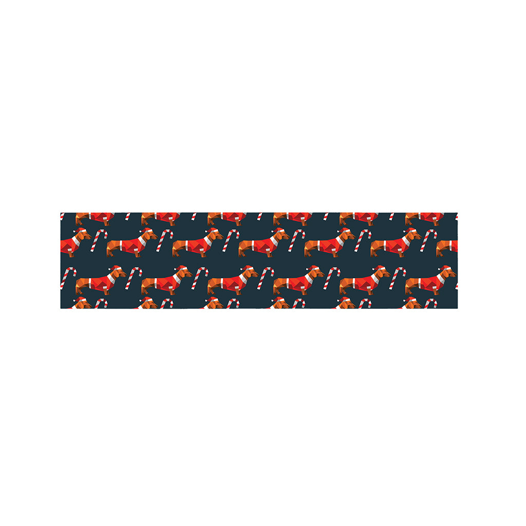 Xmas Dachshund Pattern Print Bed Runner