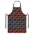 Xmas Dachshund Pattern Print Bib Apron With Pocket