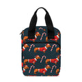 Xmas Dachshund Pattern Print Bible Tote Bag