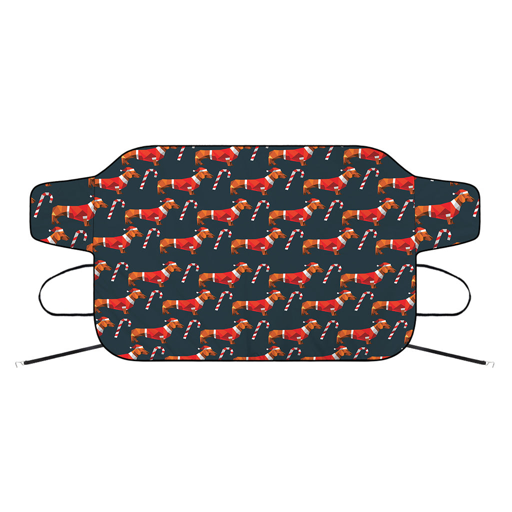 Xmas Dachshund Pattern Print Car Windshield Snow Cover