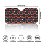 Xmas Dachshund Pattern Print Car Windshield Sun Shade