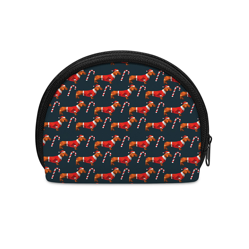 Xmas Dachshund Pattern Print Coin Purse