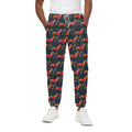 Xmas Dachshund Pattern Print Cotton Sweatpants