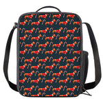 Xmas Dachshund Pattern Print Crossbody Lunch Bag