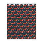 Xmas Dachshund Pattern Print Curtain