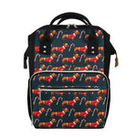 Xmas Dachshund Pattern Print Diaper Bag