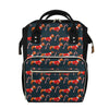 Xmas Dachshund Pattern Print Diaper Bag