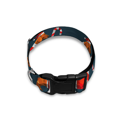 Xmas Dachshund Pattern Print Dog Collar