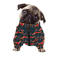 Xmas Dachshund Pattern Print Dog Zip Up Jacket