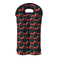Xmas Dachshund Pattern Print Double Neoprene Wine Tote