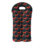Xmas Dachshund Pattern Print Double Neoprene Wine Tote