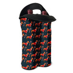 Xmas Dachshund Pattern Print Double Neoprene Wine Tote