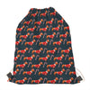 Xmas Dachshund Pattern Print Drawstring Bag