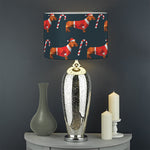 Xmas Dachshund Pattern Print Drum Lamp Shade