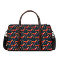 Xmas Dachshund Pattern Print Duffel Bag