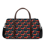 Xmas Dachshund Pattern Print Duffle Bag