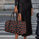 Xmas Dachshund Pattern Print Duffle Bag