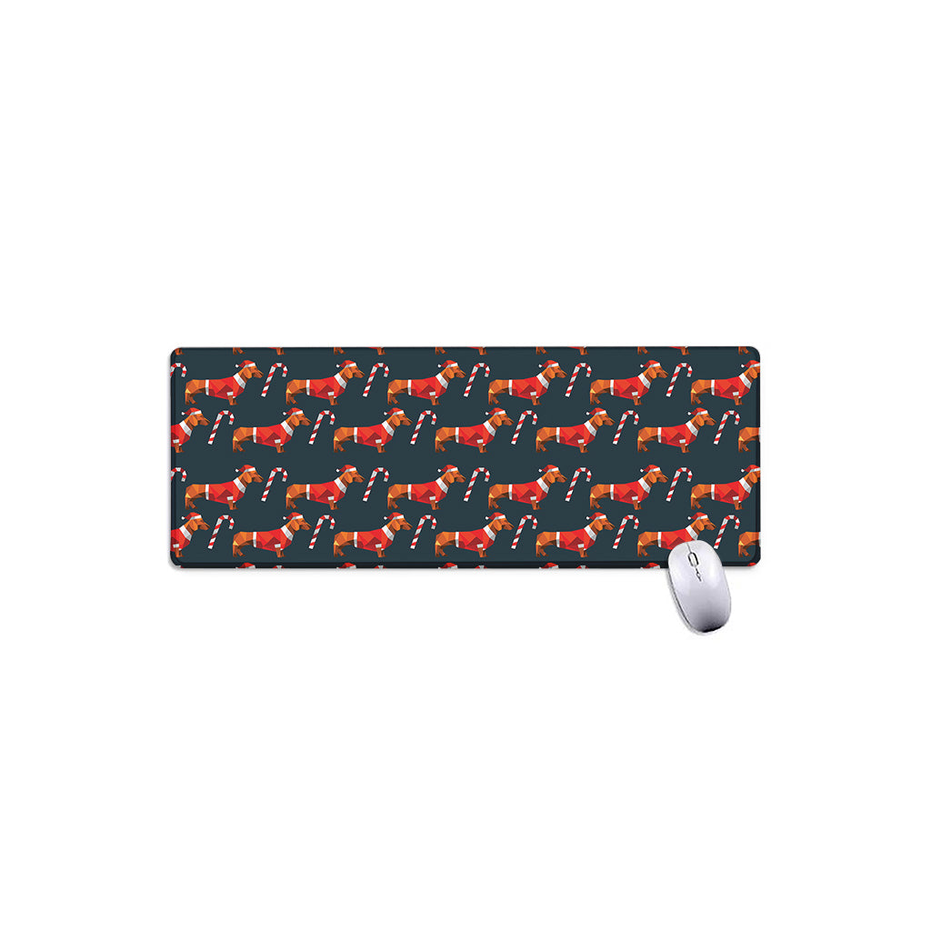 Xmas Dachshund Pattern Print Extended Mouse Pad