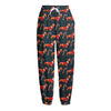 Xmas Dachshund Pattern Print Fleece Lined Knit Pants