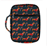 Xmas Dachshund Pattern Print Front Pocket Bible Bag