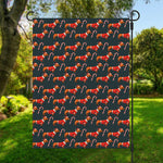 Xmas Dachshund Pattern Print Garden Flag