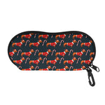 Xmas Dachshund Pattern Print Glasses Case