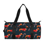 Xmas Dachshund Pattern Print Gym Bag