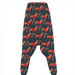 Xmas Dachshund Pattern Print Hammer Pants