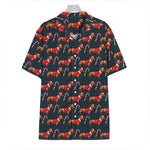 Xmas Dachshund Pattern Print Hawaiian Shirt