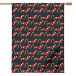 Xmas Dachshund Pattern Print House Flag