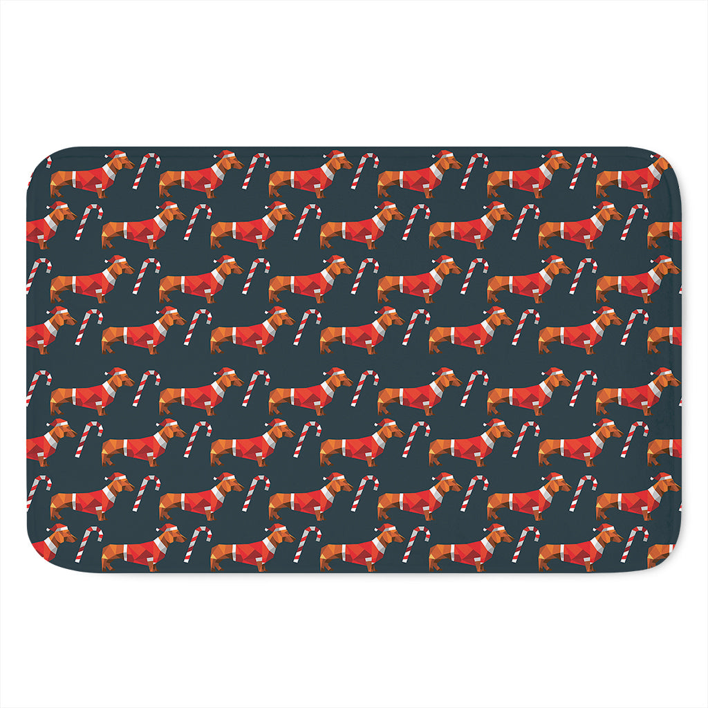 Xmas Dachshund Pattern Print Indoor Door Mat