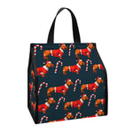 Xmas Dachshund Pattern Print Insulated Lunch Tote