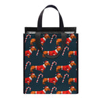 Xmas Dachshund Pattern Print Insulated Lunch Tote