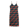 Xmas Dachshund Pattern Print Jersey Midi Cami Dress