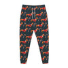 Xmas Dachshund Pattern Print Jogger Pants