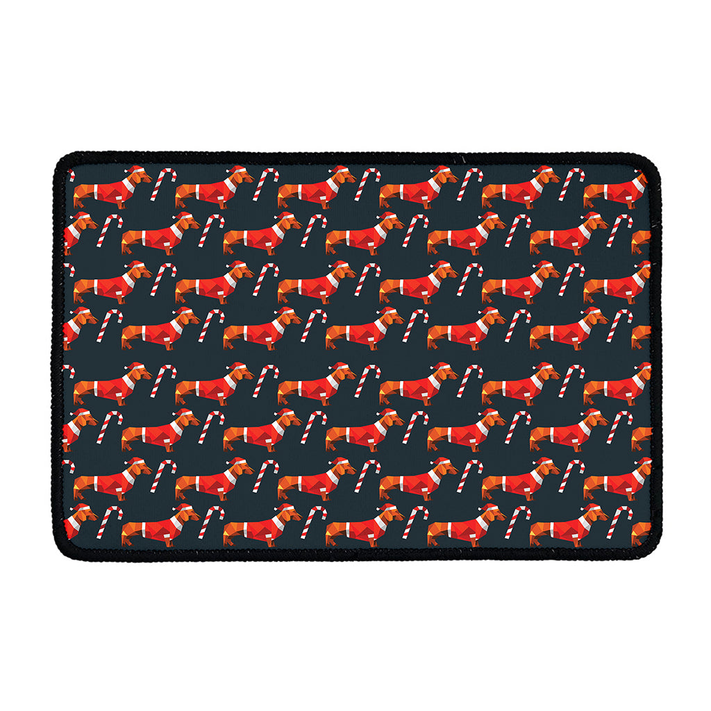 Xmas Dachshund Pattern Print Kitchen Mat