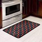Xmas Dachshund Pattern Print Kitchen Mat