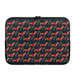 Xmas Dachshund Pattern Print Laptop Sleeve