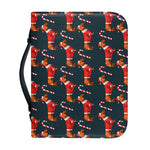 Xmas Dachshund Pattern Print Leather Bible Cover