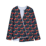 Xmas Dachshund Pattern Print Long Sleeve Short Coat