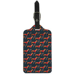 Xmas Dachshund Pattern Print Luggage Tag
