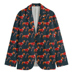 Xmas Dachshund Pattern Print Men's Blazer