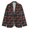 Xmas Dachshund Pattern Print Men's Blazer