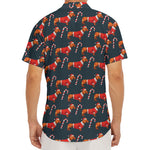 Xmas Dachshund Pattern Print Men's Deep V-Neck Shirt