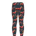 Xmas Dachshund Pattern Print Men's leggings