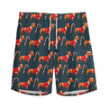 Xmas Dachshund Pattern Print Men's Athletic Shorts