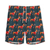 Xmas Dachshund Pattern Print Men's Sports Shorts