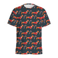 Xmas Dachshund Pattern Print Men's Athletic T-Shirt