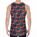 Xmas Dachshund Pattern Print Men's Velvet Tank Top